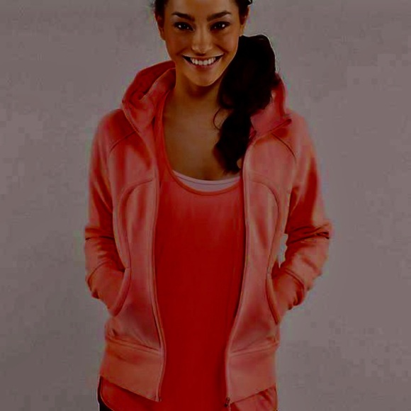 Lululemon Scuba hoodie size 4 peach orange pink zip up hoodie sweatshirt jacket - Picture 2 of 11